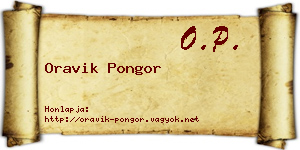 Oravik Pongor névjegykártya